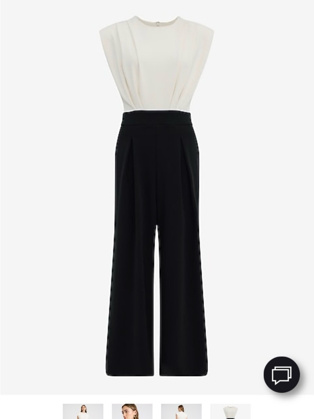 Express Two-Tone Wide-Leg Jumpsuit in Cream and Black